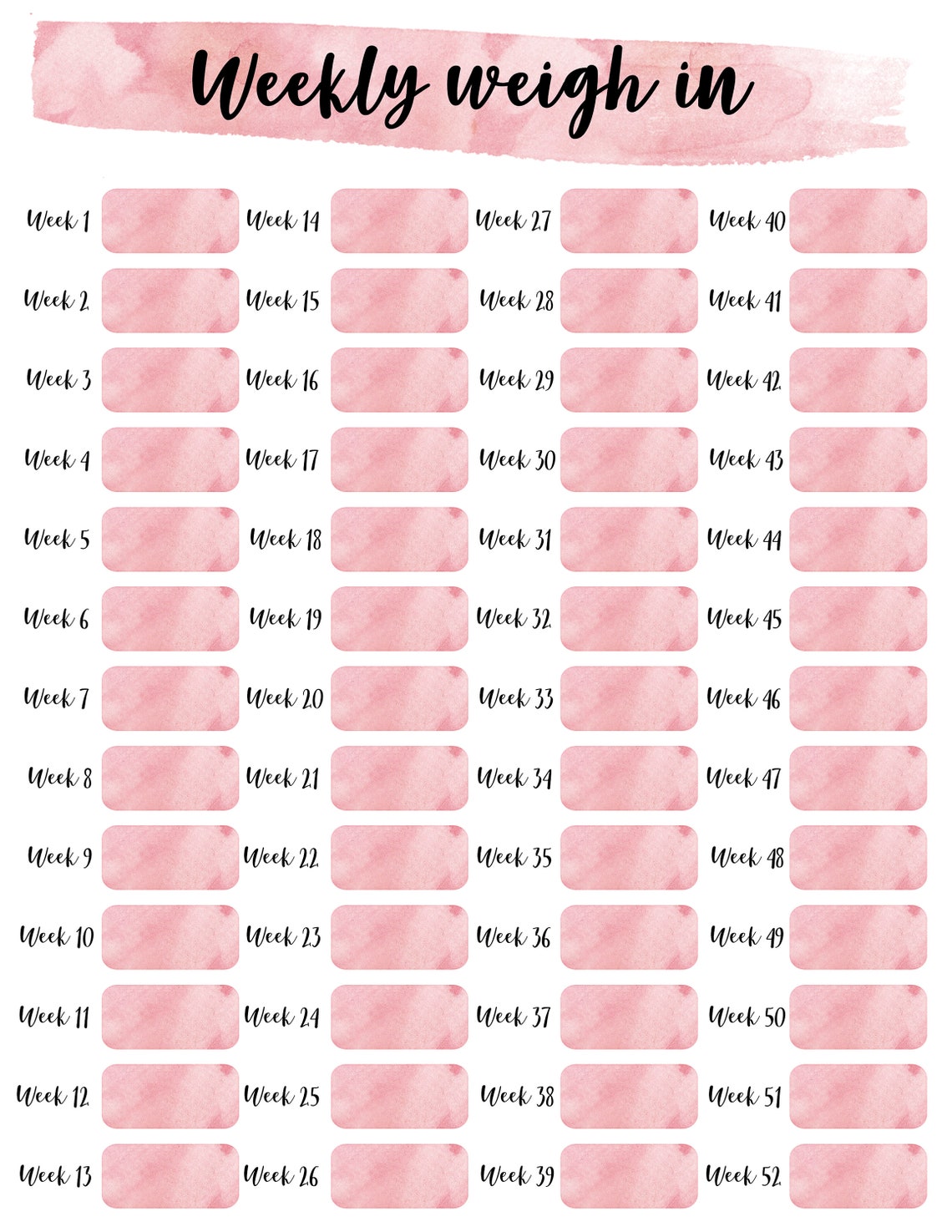 free printable workout weight loss tracker calendar fitness printable