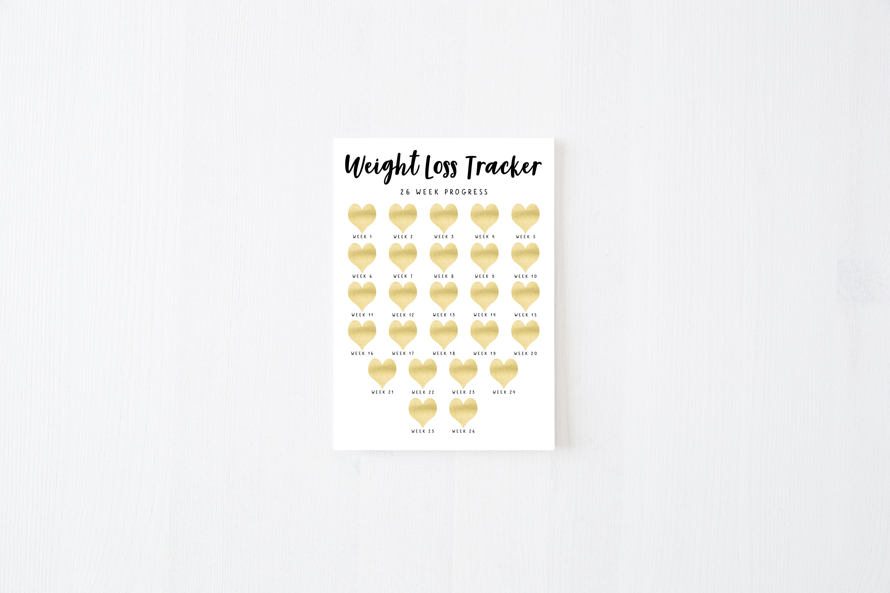 Digital Weight Loss Tracker Printable | 3 Weekly Weight Loss Charts ...