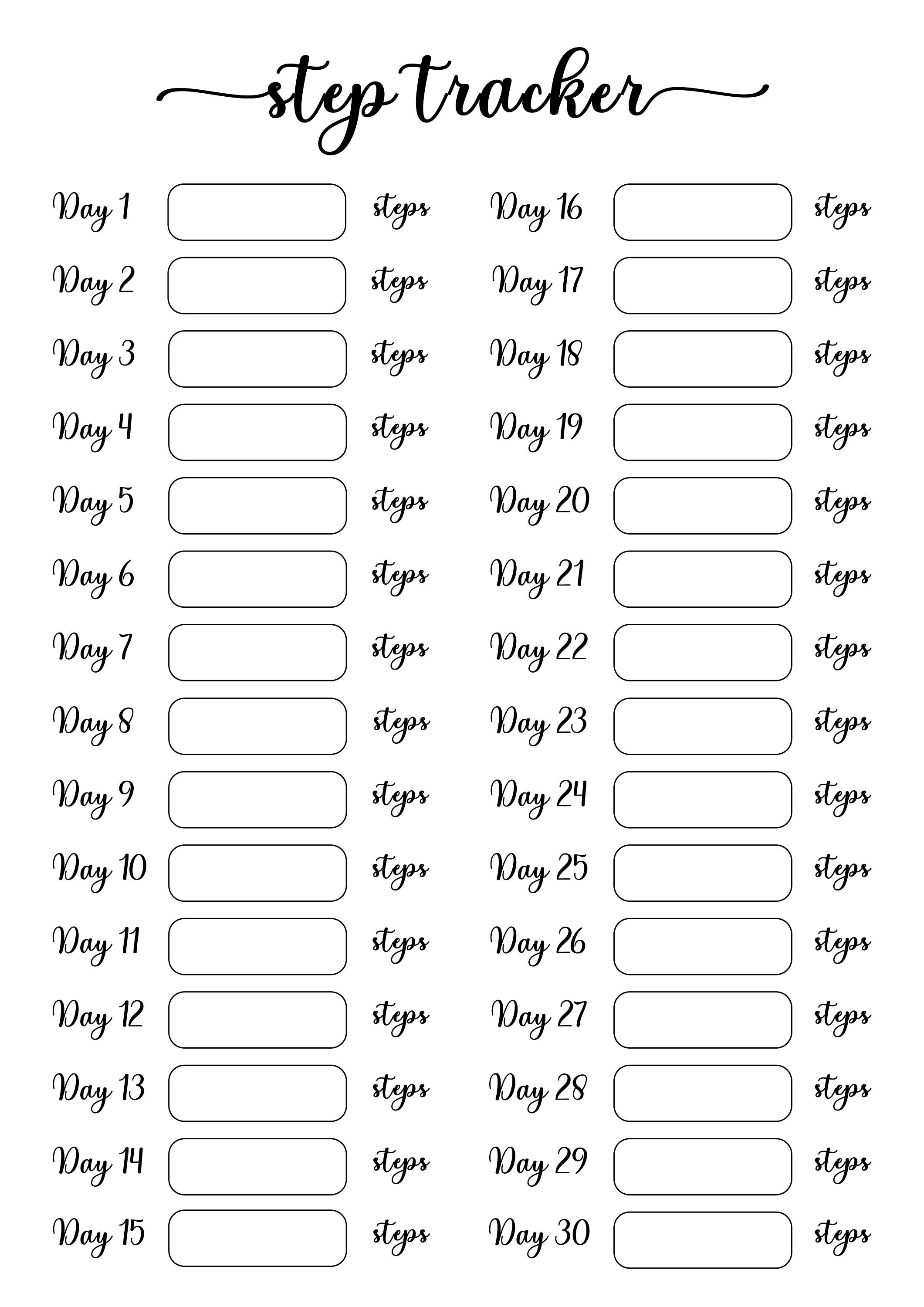 Printable Step Tracker & Water Tracker. Digital Walking Etsy