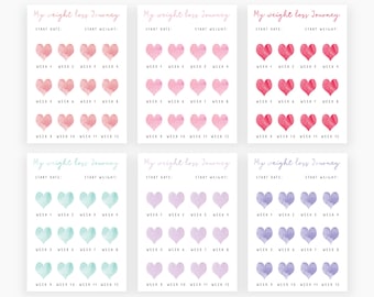 12 Week Heart Weight Loss Tracker Printable (Digital Download)