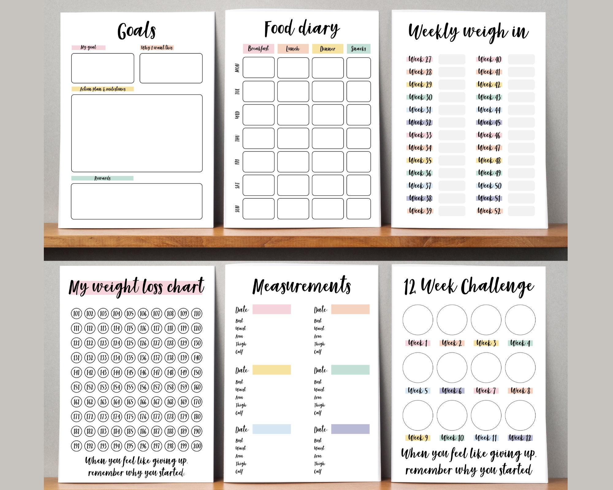 Weight Loss Journal. Printable Digital Weight Loss Journal Etsy