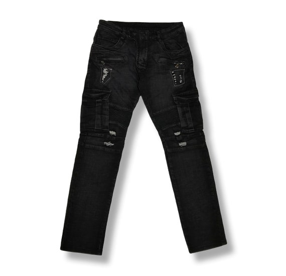 Balmain Black Biker Jeans