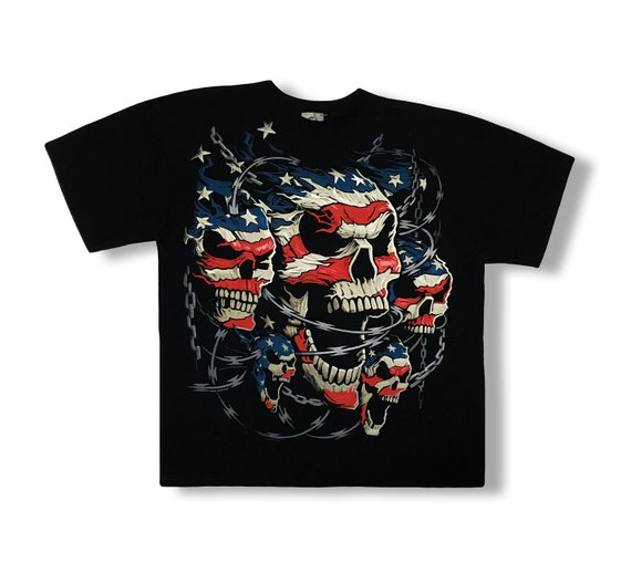 Liquid Blue American Skulls Tshirt