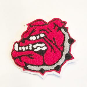 Bulldog Chenille Patch 6.5"x6.5" - Varsity Letterman Patch