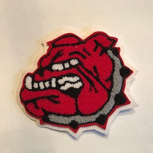 Bulldog Chenille Patch 6.5&quot;x6.5&quot; - Varsity Letterman Patch