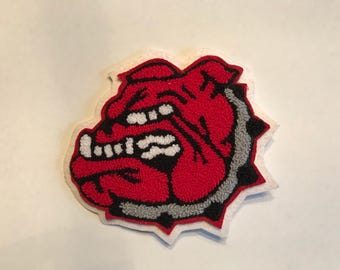 Bulldog Chenille Patch 6.5&quot;x6.5&quot; - Varsity Letterman Patch