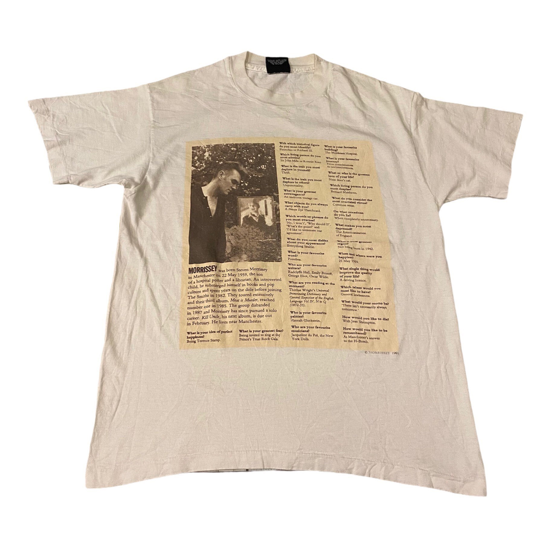 Vintage 1991s Morrissey the Smiths T 