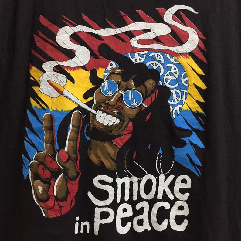 Vintage 90\u2019 Smoke in Peace Sleeveless Tshirt