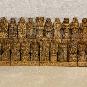 Hand Carved Wooden Slavic Pantheon, God Statue, God Figurine, Nordic idol, Carved figure, Slavic pagan, Mythology, Veles Tara Rod Mara Gift
