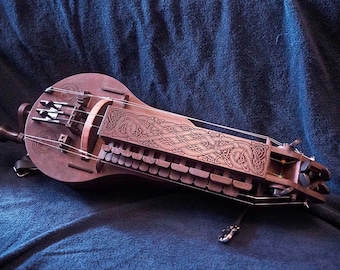 New model of hurdy-gurdy - 24 keys - 6 strings - Ukrainian lyre - Wooden Hurdy Gurdy, 6 String Musical Instrument