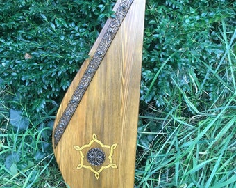 Harp Psaltery 10 string Gusli Ukrainian Wood Big Handmade 72x23 cm