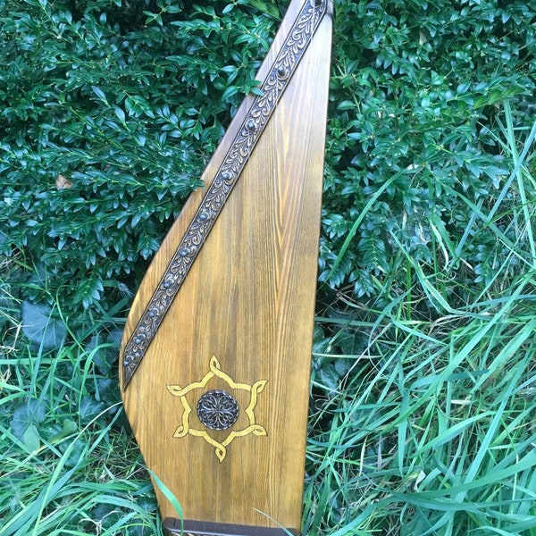 Harp Psaltery 10 string Gusli Ukrainian Wood Big Handmade 72x23 cm