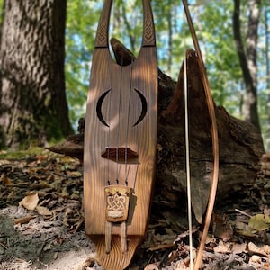 Tagelharpa Viking Scandinavian Traditional Lira Violin Talharpa 3 String Wood Jouhikko Talharpa Bowed Lyre