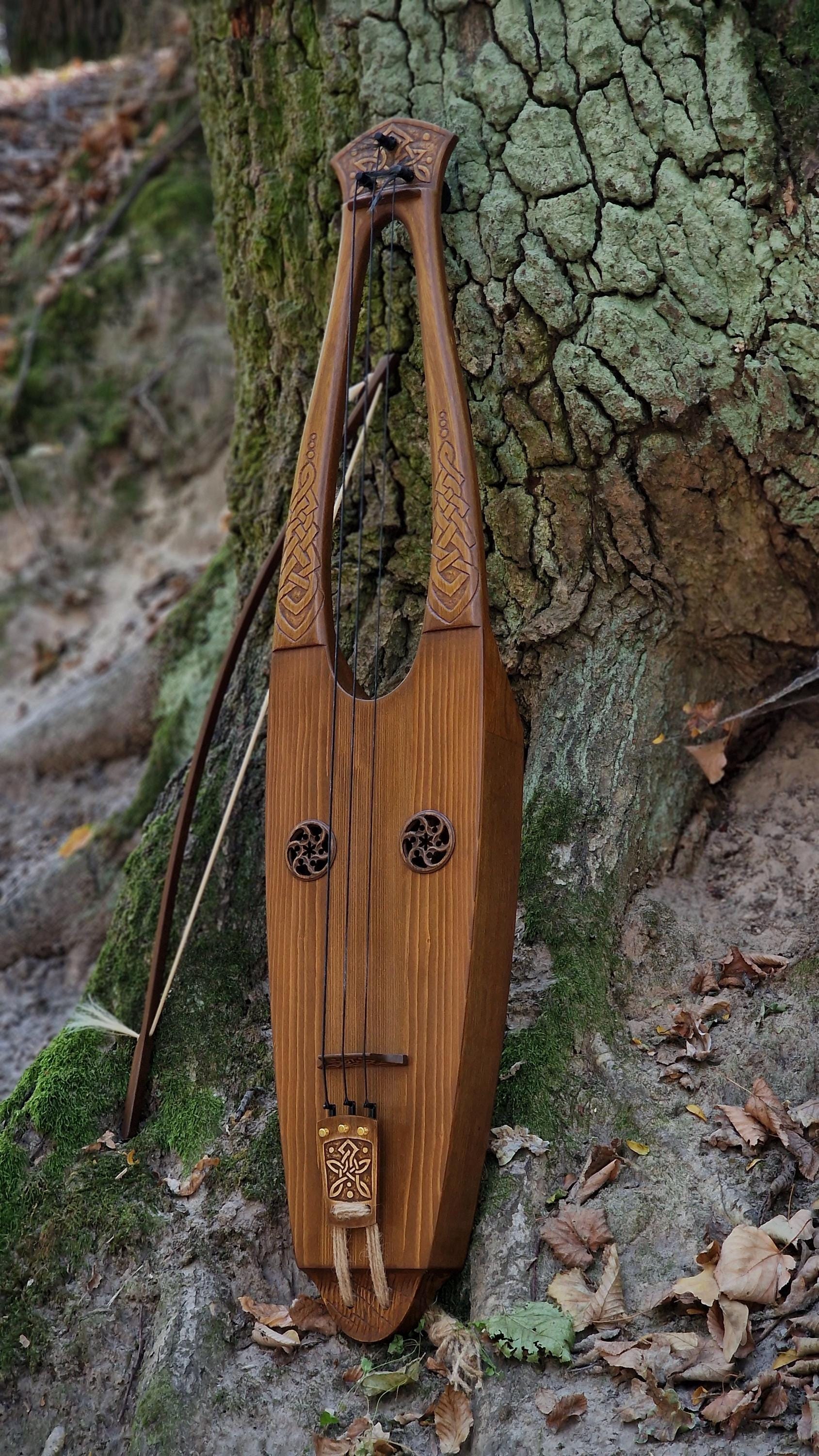 Tagelharpa Bass Viking Scandinavian Traditional Lira Violin Talharpa Bowed 3 String Wood Jouhikko