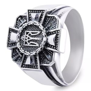 Intricately Designed Tryzub Ring - Symbol of Strength and Heritage, Sterling Silver Ukrainian Ring