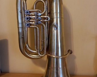 Tuba "Bb" Brass Pipe Wind Instrument Brass USSR Horn Mouthpiece Vintage Rare With Mouthpiece Trumpet Soviet