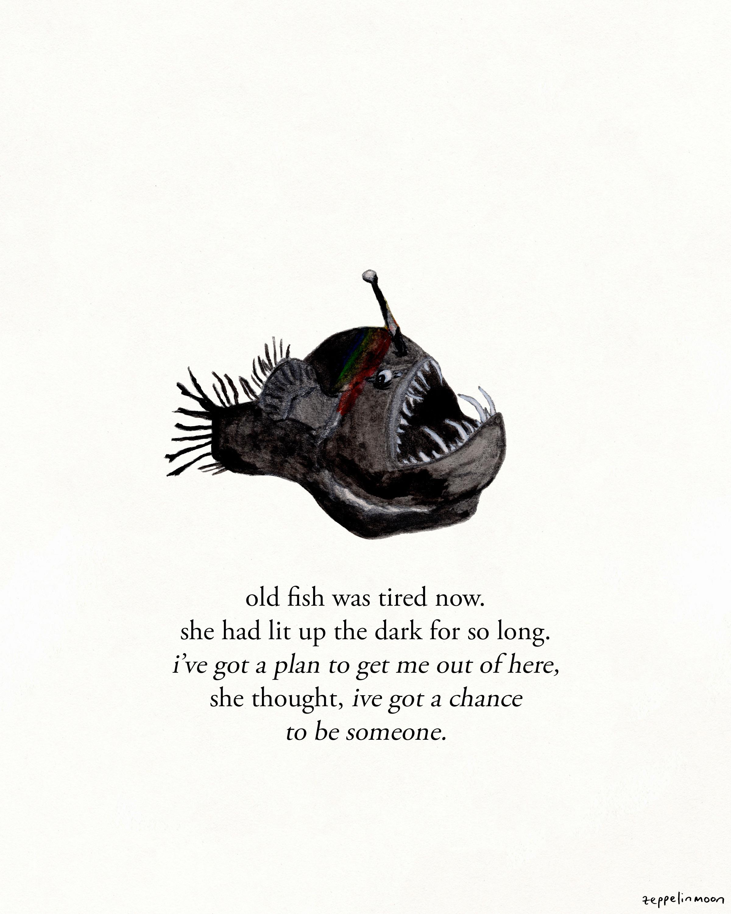 Deep Sea Angler Fish - Signed Print by Zeppelinmoon - Etsy