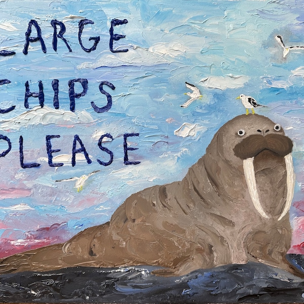 Large Chips Please - signed print by Zeppelinmoon