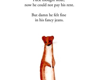 Stoat - signed print by Zeppelinmoon