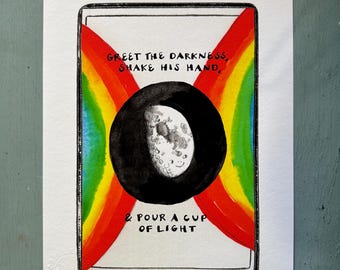 Rainbow Moon - LIMITED EDITION signed print by Zeppelinmoon