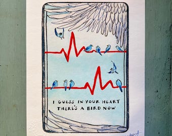 Bird Heart - LIMITED EDITION signed print by Zeppelinmoon