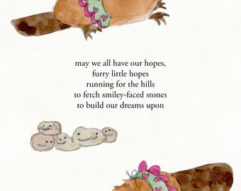 Furry Little Hopes -  signed print by Zeppelinmoon
