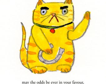 Lucky Cat - signed print by Zeppelinmoon
