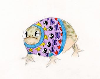 Limited Edition Rainfrog The Very Brave Print - signed by Zeppelinmoon