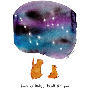 Look Up Baby - signierter Kunstdruck von Zeppelinmoon