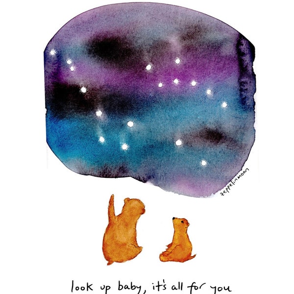 Look Up Baby - signierter Kunstdruck von Zeppelinmoon