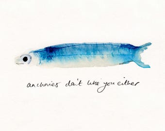 Anchovies - signed print by Zeppelinmoon