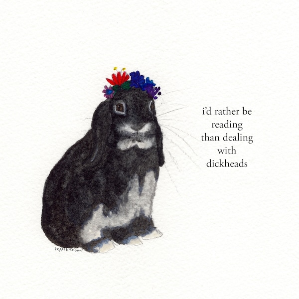 Preferiria estar lendo - impressão assinada por Zeppelinmoon