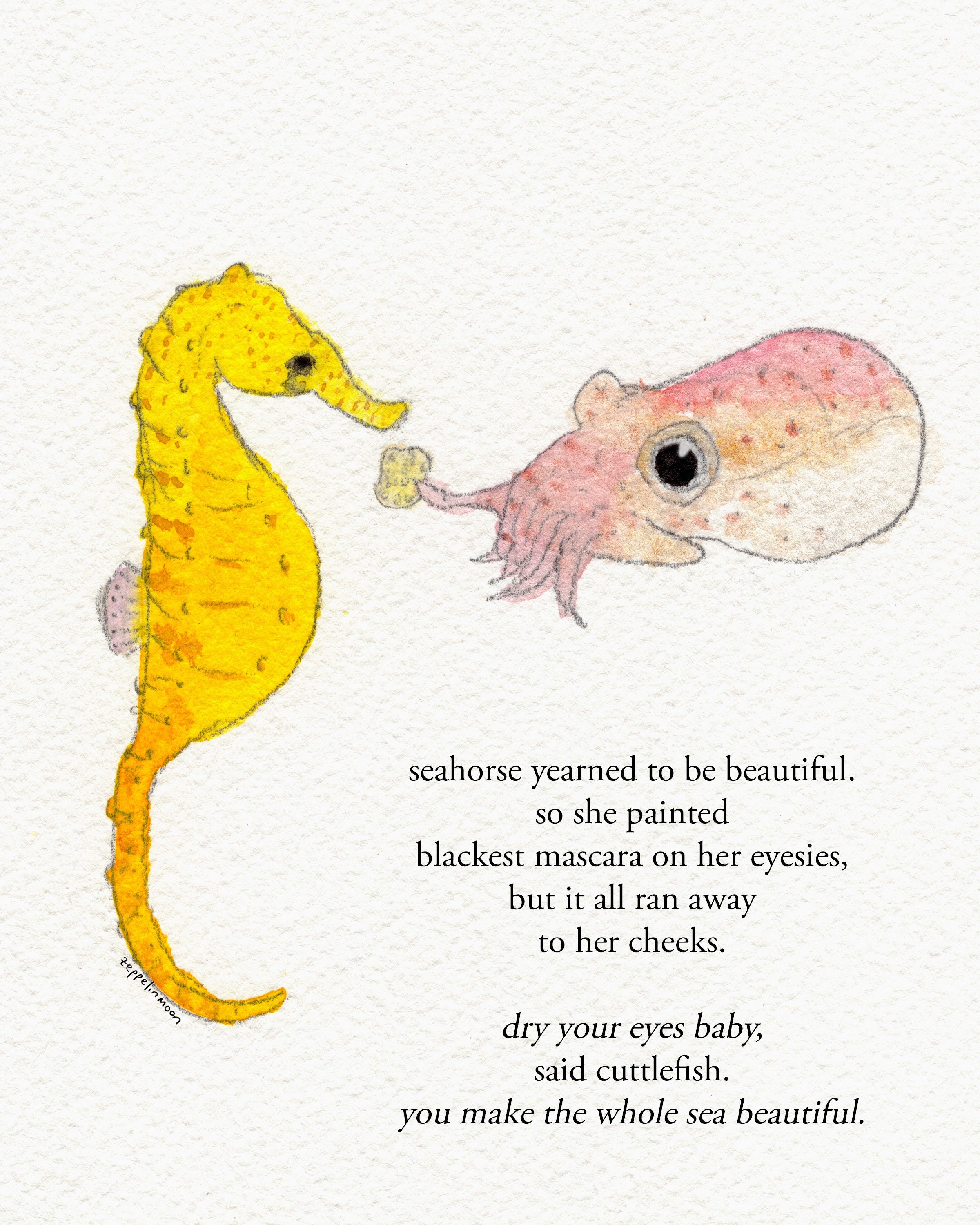 You make the whole sea beautiful - signed print by zeppelinmoon