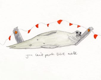 You Can't Park There Mate - signed print by Zeppelinmoon