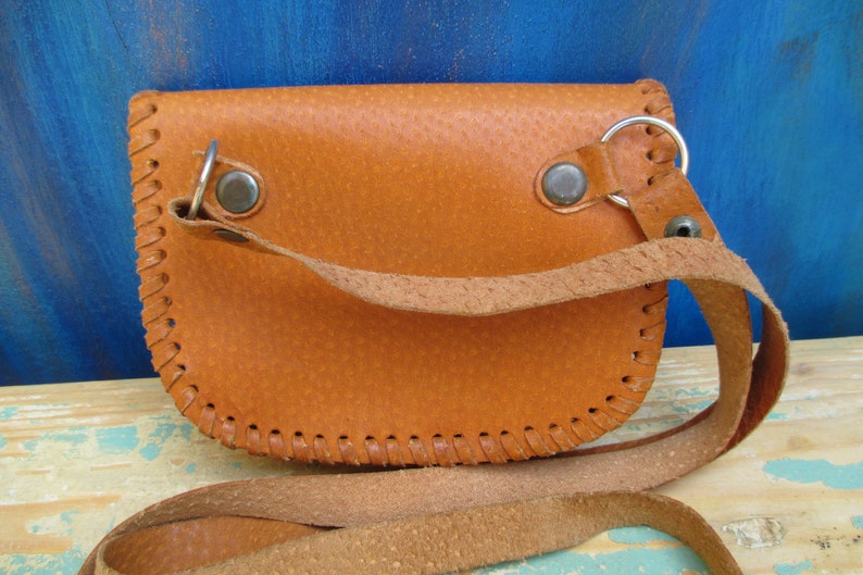 Retro leather bagsmall retro genuine polish leather bagboho leather bagcrossbody baghandcarved leather bag from 1970sleather purse 647