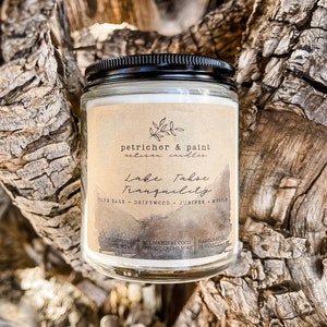 Lake Tahoe Tranquility Candle | Northern Nevada Line | Wooden Wick | Coco Apricot Crème Wax