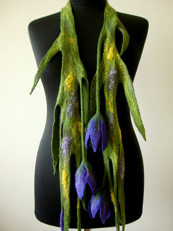 TheWonderlandofWool Green Felt Flower Scarf Woman with Yellow Flowers Tulips Necklace Scarf Wool Lariat Scarf Handwoven Textile Jewelry Felt Flower Bouquet TheWonderlandofWool Green Felt Flower Scarf Woman with Yellow Flowers Tulips Necklace Scarf Wool Lariat Scarf Handwoven Textile Jewelry Felt Flower Bouquet