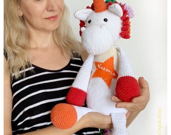 Spaniich PDF crochet pattern UNICORN