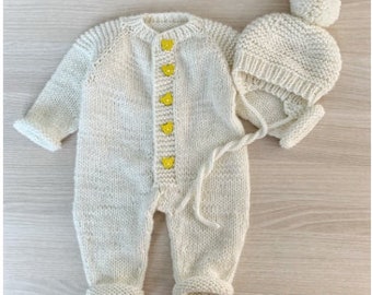 Spanish PDF pattern baby romper and hat