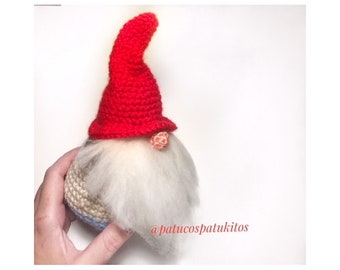 Pattern PDF Christmas Scandinavian Gnome. Patron PDF gnomo de navidad. Cheep pattern christmas gnome