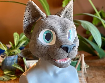 Cat Feline flexible TPU fursuit head base
