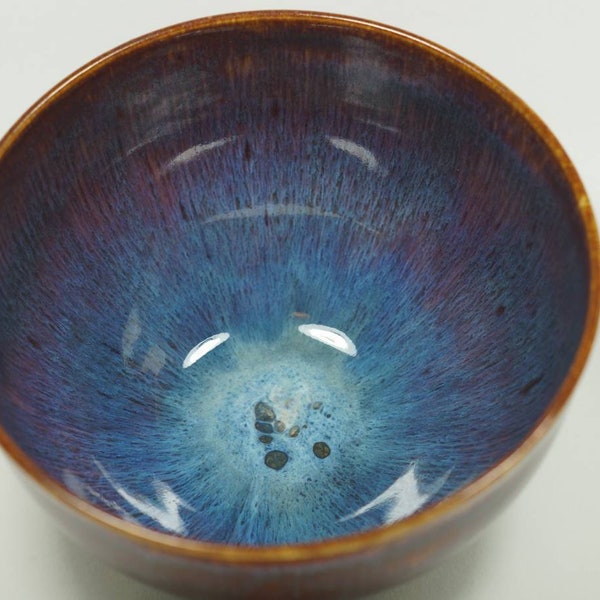 Bowl - big bowl - brown bowl - rainbow bowl - fruit bowl - salad bowl - pottery bowl - handmade bowl - soup bowl - blue bowl - brown bowl