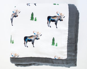 moose swaddle blanket
