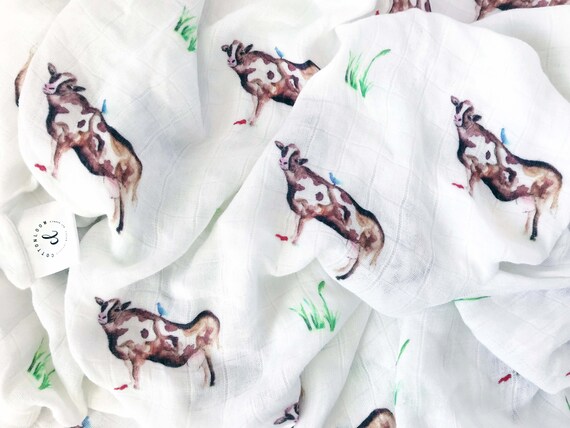 cow swaddle blanket