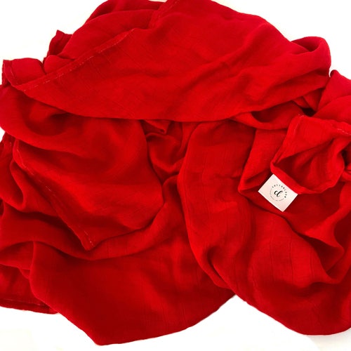 Muslin Baby Blanket Red Baby Blanket Bamboo Blanket Muslin Etsy