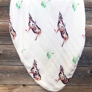 Lovey, cow lovey, baby lovey, muslin lovey, muslin blanket, mini blanket, baby security blanket, unisex lovey, travel blanket, mini muslin