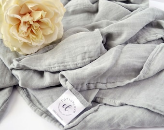 Sage Bamboo Muslin Baby Swaddle Blanket: Unisex Lightweight Gauze