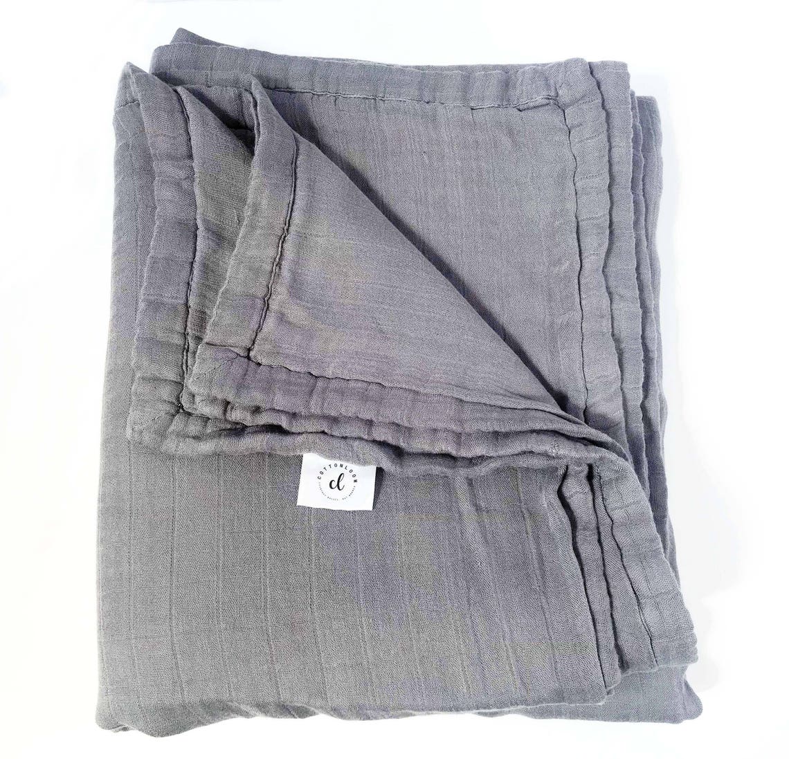 Muslin Throw Blanket Muslin Adult Blanket Grey Throw Bamboo Etsy