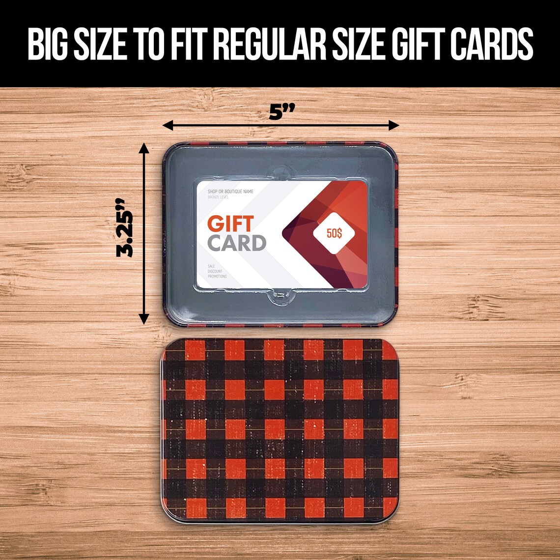 10 Christmas Gift Card Holder Tin With Lids Rustic Tins &Amp; | Etsy