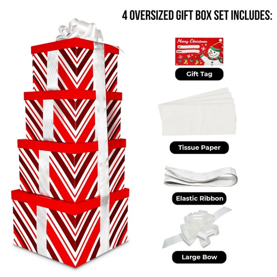 Large Christmas Gift Boxes With Lids for Presents Stackable
